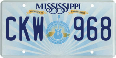 MS license plate CKW968