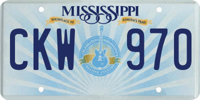 MS license plate CKW970