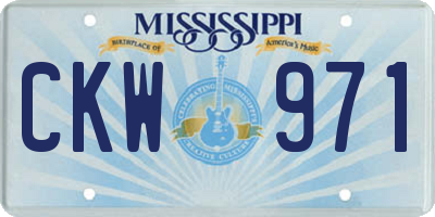 MS license plate CKW971