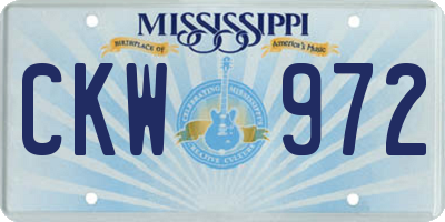 MS license plate CKW972