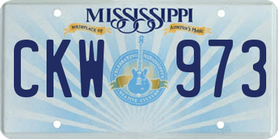 MS license plate CKW973