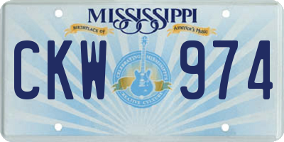 MS license plate CKW974