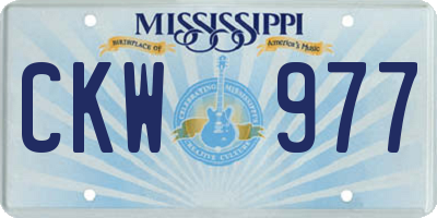 MS license plate CKW977