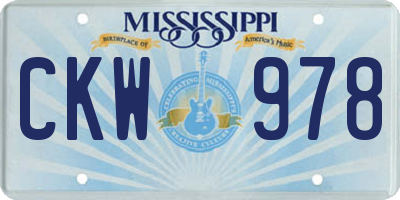 MS license plate CKW978