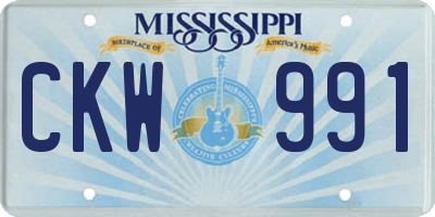 MS license plate CKW991