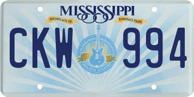 MS license plate CKW994