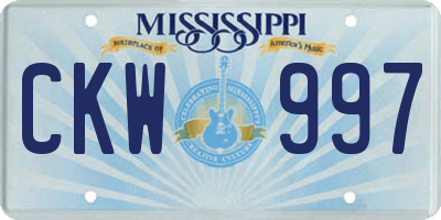 MS license plate CKW997