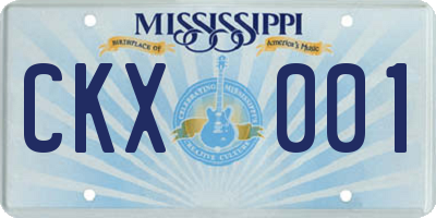MS license plate CKX001