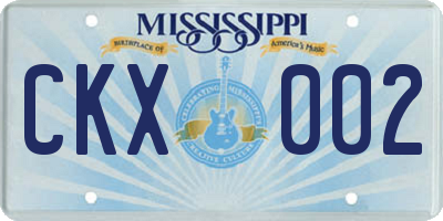 MS license plate CKX002