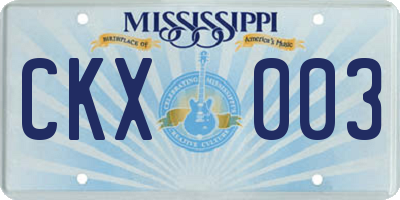 MS license plate CKX003