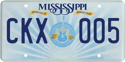 MS license plate CKX005