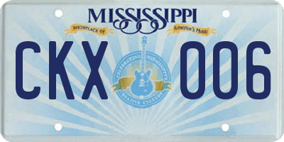 MS license plate CKX006