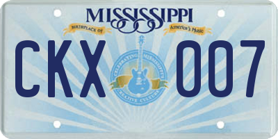 MS license plate CKX007