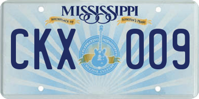 MS license plate CKX009