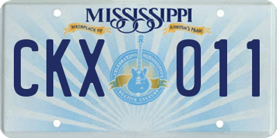 MS license plate CKX011