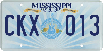 MS license plate CKX013
