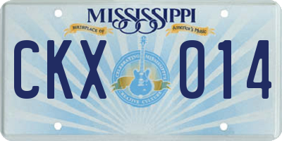 MS license plate CKX014