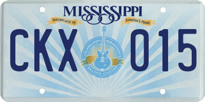 MS license plate CKX015