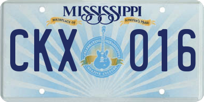MS license plate CKX016