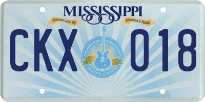 MS license plate CKX018
