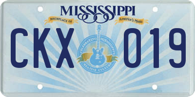MS license plate CKX019