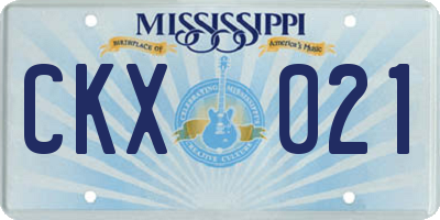 MS license plate CKX021