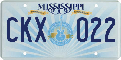 MS license plate CKX022