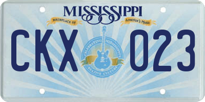 MS license plate CKX023
