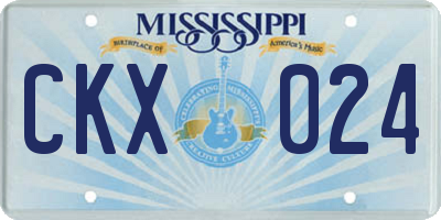 MS license plate CKX024