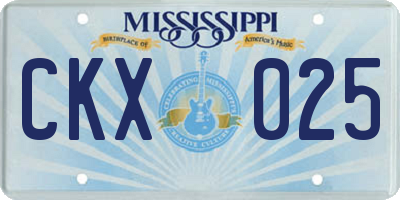 MS license plate CKX025