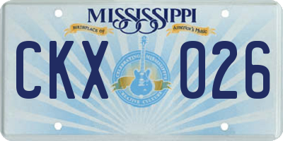 MS license plate CKX026