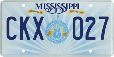 MS license plate CKX027
