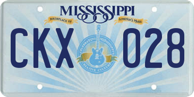 MS license plate CKX028