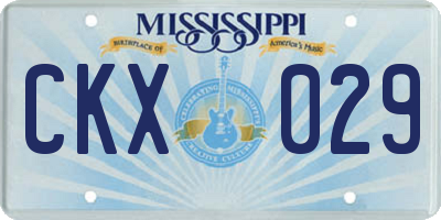 MS license plate CKX029