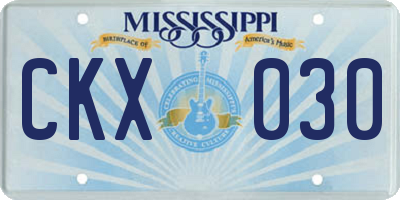 MS license plate CKX030