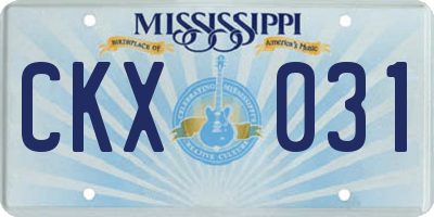 MS license plate CKX031