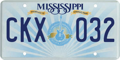 MS license plate CKX032