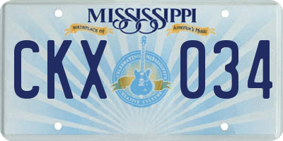 MS license plate CKX034