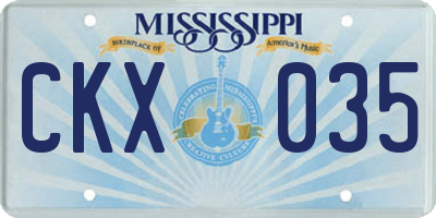 MS license plate CKX035