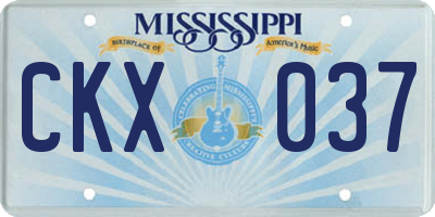 MS license plate CKX037