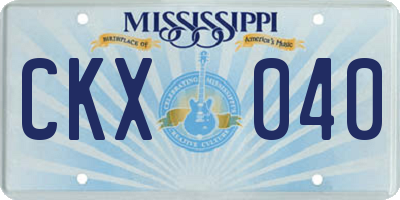 MS license plate CKX040