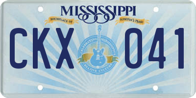 MS license plate CKX041