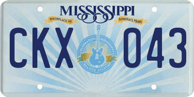 MS license plate CKX043