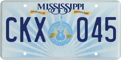 MS license plate CKX045