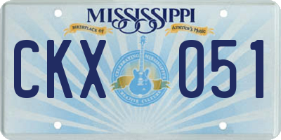 MS license plate CKX051