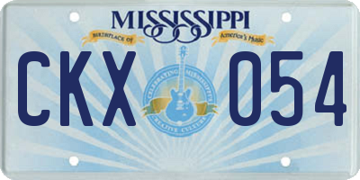 MS license plate CKX054