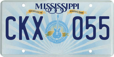 MS license plate CKX055