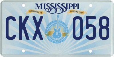 MS license plate CKX058
