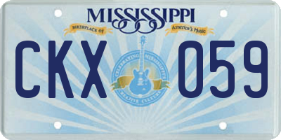 MS license plate CKX059