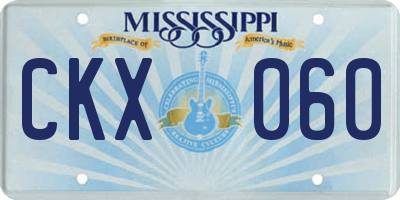 MS license plate CKX060